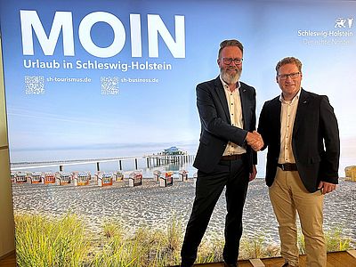 Tourismusminister Claus Ruhe Madsen und TA.SH Geschäftsführer Stefan Borgmann